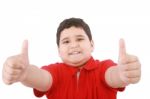 Young Boy Showing Thumbs Up Stock Photo