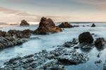 The Beauty Of The Beaches Of Asturias, Spain Stock Photo