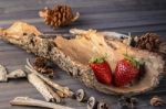 Rustic Strawberries Stock Photo