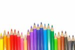 Colored Pencils, Isolated On The White Background Stock Photo