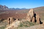 Mount Teide Caldera And It's Surrounding Mountains Stock Photo