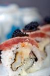 Fresh Sushi Choice Combination Assortment Selection Stock Photo