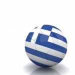 Greece Soccer Ball Isolated White Background Stock Photo