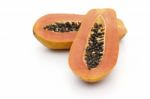 Papaya On White Stock Photo