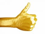 Golden Hand With Like It Gesture Stock Photo