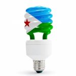 Flag Of Djibouti  On Bulb Stock Photo