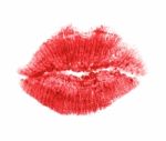 Lipstick Kiss On White Background Stock Photo