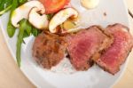 Beef Filet Mignon Grilled With Vegetables Stock Photo