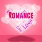 Romance Heart Indicates In Love And Affection Stock Photo