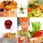 Healthy Vegetarian Vegan Food Collage Stock Photo