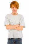 Teenage Boy With Arm crossed Stock Photo