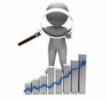 Increasing Graph Arrow Character Shows Profit Income Rising Stock Photo