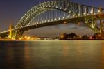 Sydney Harbour Bridge At Night, View From Kirribilli, Australia Stock Photo