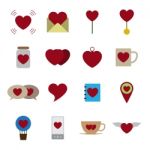 Valentine Icon Set  Illustration Stock Photo