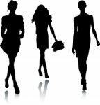 Fashion Silhouette Girls Stock Photo