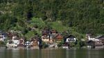 View Of Hallstatt From Hallstatt Lake Stock Photo