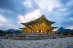 Gyeongbokgung Palace At Night In Seoul,korea Stock Photo