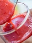 Strawberry Smoothie Means Fruit Drink And Beverage Stock Photo