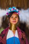 Karen Tribal Girl From Padaung Long Neck Hill Tribe Village Stock Photo