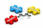 Solution word on jigsaw Stock Photo