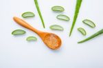 Aloe Vera On White Background Stock Photo