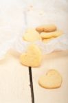 Heart Shaped Shortbread Valentine Cookies Stock Photo