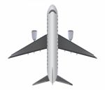 Top View Of Narrow Body Passenger Jet Airplane Stock Photo