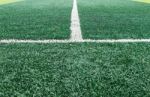 White Sideline On Football Field Stock Photo