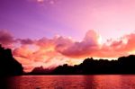 Sunset And Seascape, Thailand Stock Photo