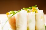 Vietnamese Style Summer Rolls Stock Photo