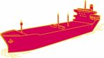 Container Ship Cargo Boat Mono Line Stock Photo