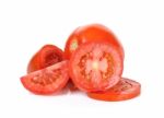 Sliced Tomato Isolated On The White Background Stock Photo