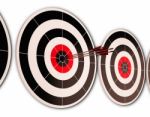 Triple Dart Shows Successful Performance And Result Stock Photo