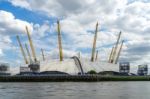 View Of The O2 Building From The River Thames Stock Photo