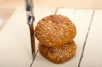 Organic Bread Over Rustic Table Stock Photo