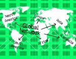 Global Network Shows Worldly Computer And Globalise Stock Photo