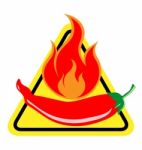 Spicy Chili Pepper Warning Sign Stock Photo