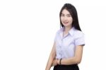 Portrait Of  Student University Uniform Stock Photo