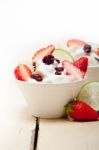 Fruit And Yogurt Salad Healthy Breakfast Stock Photo