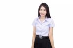 Portrait Of  Student University Uniform Stock Photo