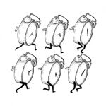 Alarm Clock Run Cycle Drawing Sequence Stock Photo