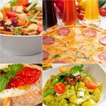 Healthy Vegetarian Vegan Food Collage Stock Photo