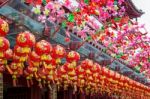 Chinese Lanterns Outside A Building In Singapore Stock Photo