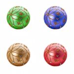 Set Of Four Luxurious Christmas Balls Stock Photo