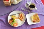 Breakfast Set  On Table Stock Photo