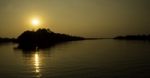 Sunset In Zambezi River, Victoria Falls, Zimbabwe, Africa Stock Photo