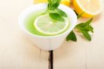 Mint Infusion Tea Tisane With Lemon Stock Photo