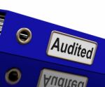 Audited Audit Indicates Auditor Verification And Binder Stock Photo