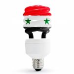 Flag Of  Syria On Bulb Stock Photo