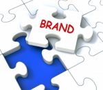 Brand Jigsaw Shows Business Branding Trademark Or Product Label Stock Photo